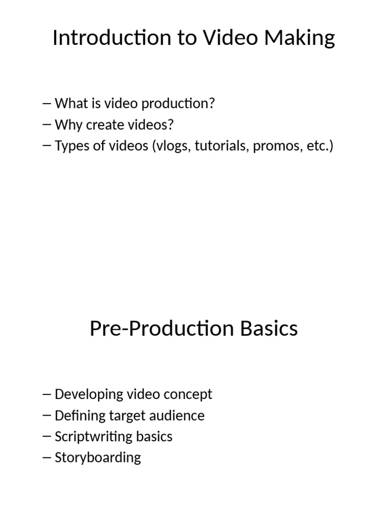 Video Production Guide for Beginners | PDF