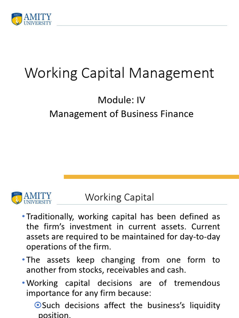 Working Capital Management Essentials | PDF | Working Capital | Money