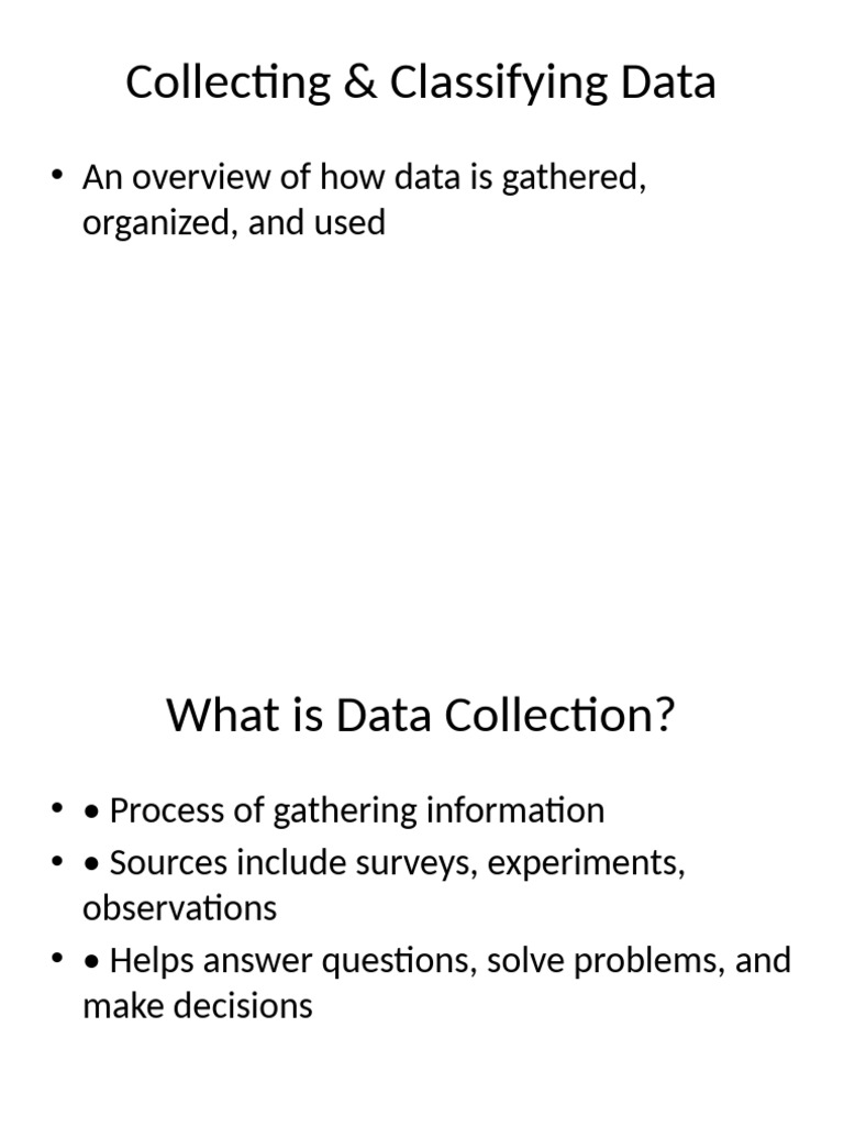 Data Collection and Classification Guide | PDF