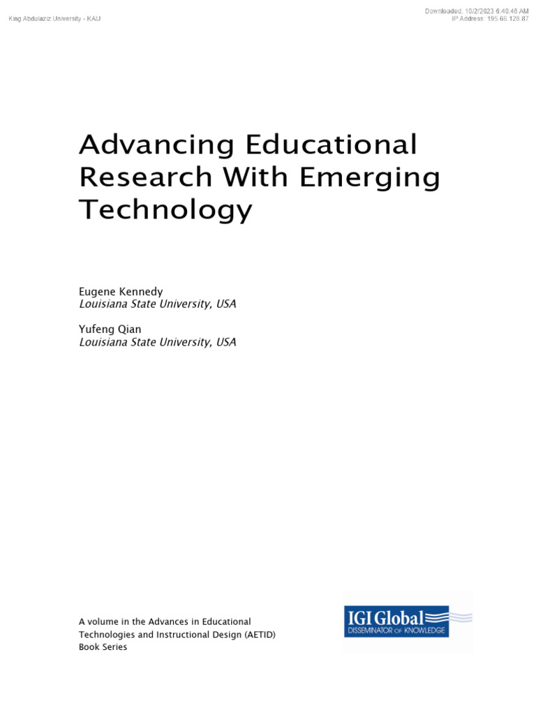 Advancing Educational Research Technology | PDF | Human–Computer ...