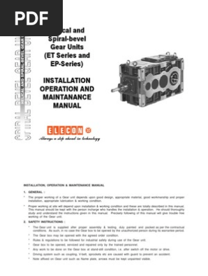 Helical Gear Box Series) Maintanance Manual