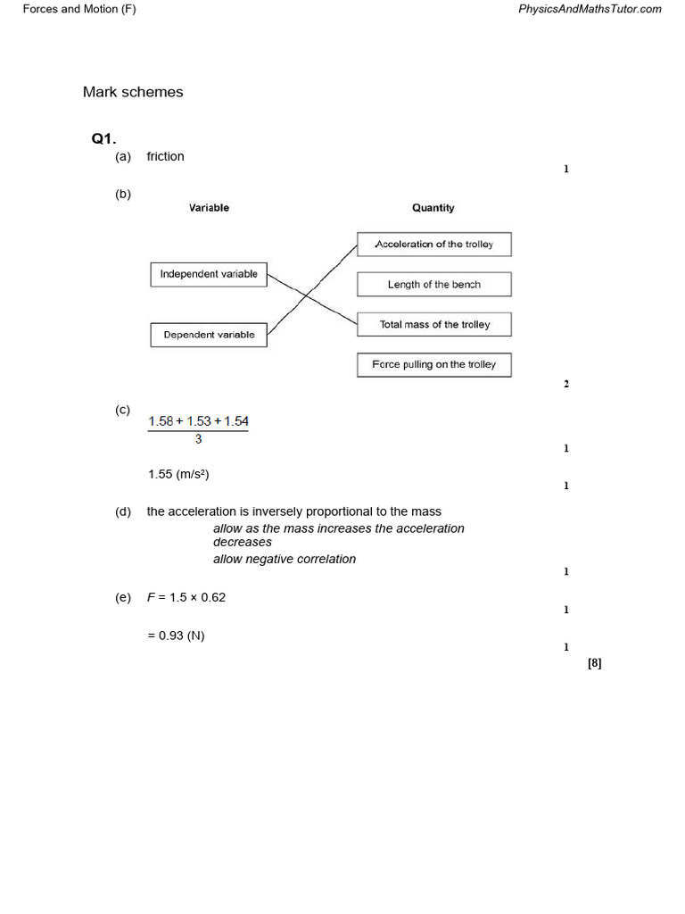 Forces and Motion (F) MS | PDF | Force | Velocity