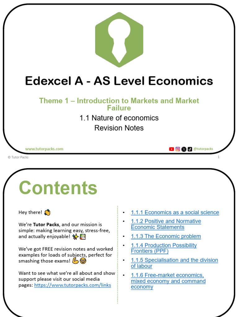 Edexcel AS Level Economics Revision Guide | PDF | Free Market | Economics
