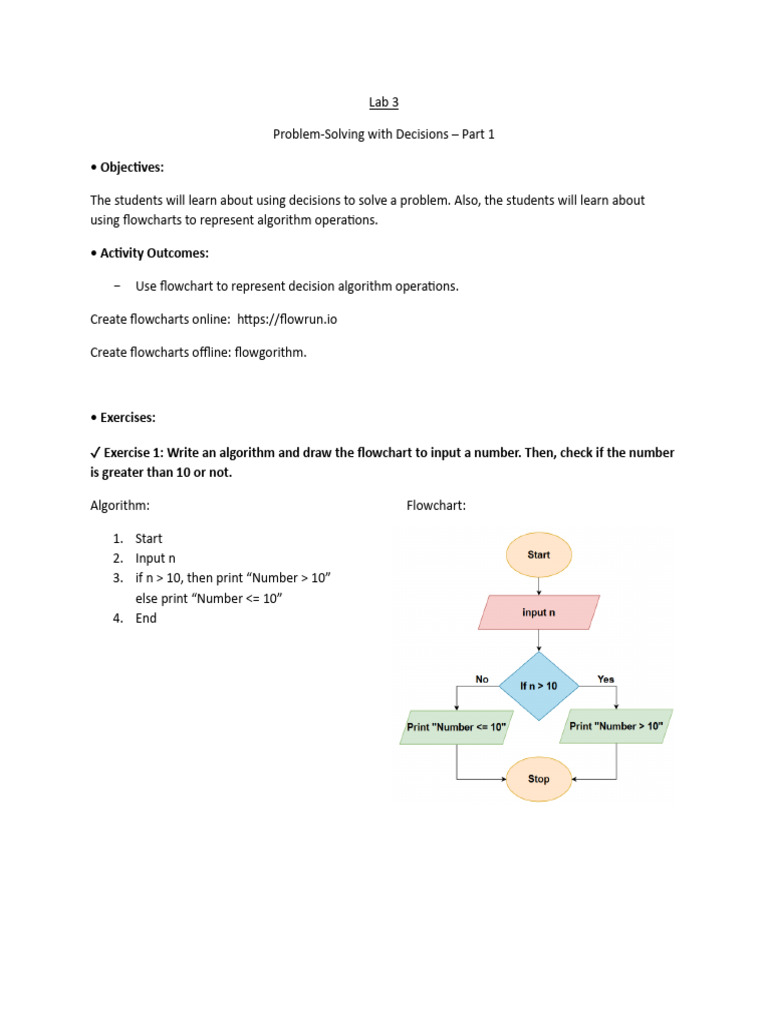 Flowchart Algorithms for Decision Making | PDF