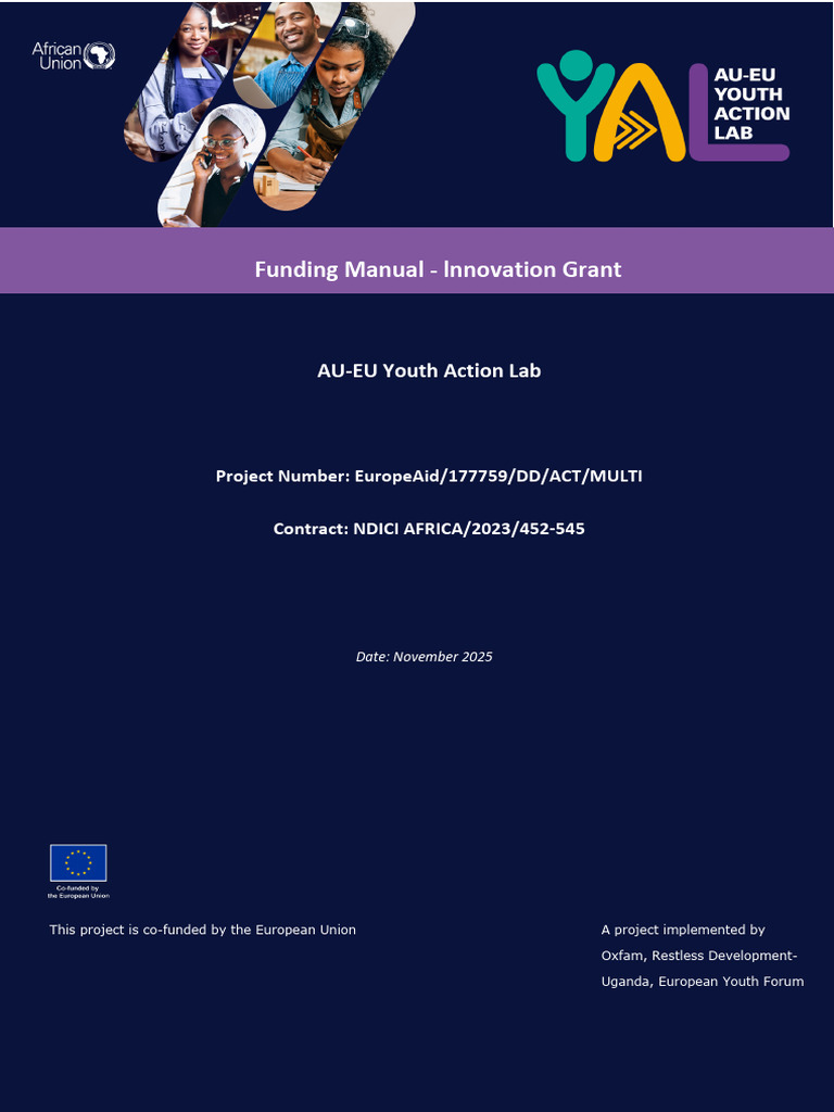 AU-EU Youth Action Lab Innovation Grants Guide | PDF | Innovation