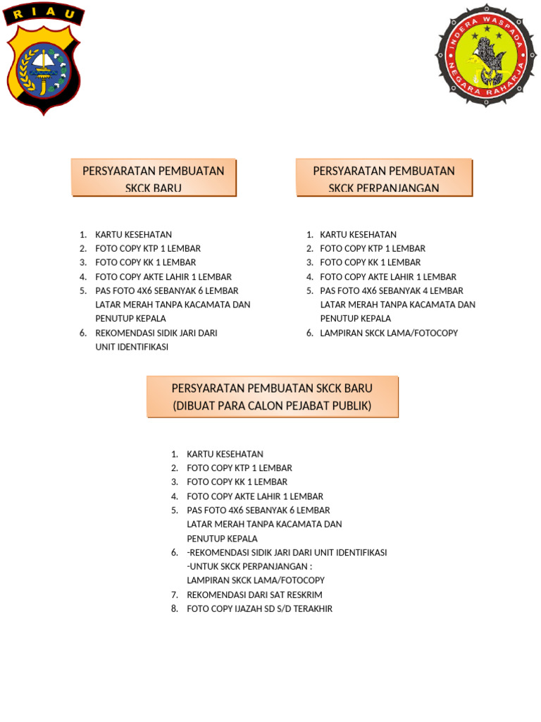 Persyaratan Pembuatan SKCK dan Izin Keramaian | PDF