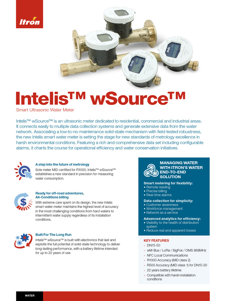 Intelis Smart Ultrasonic Water Meter | PDF | Internet Of Things | Computing
