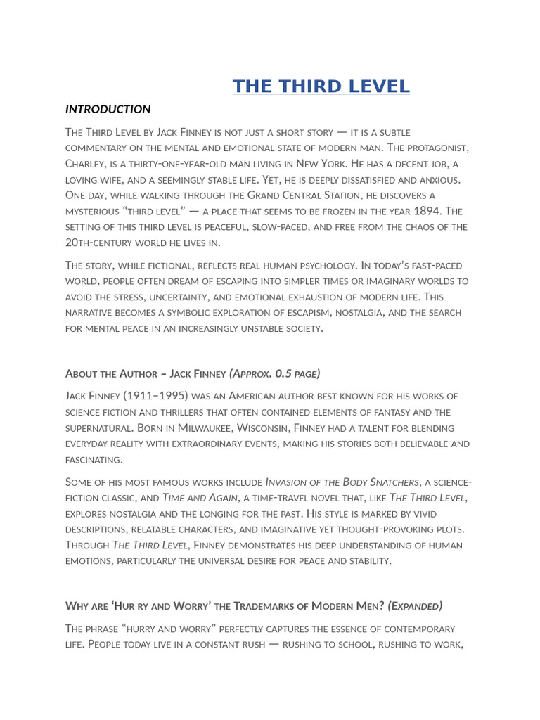 The Third Level | PDF | Psychology