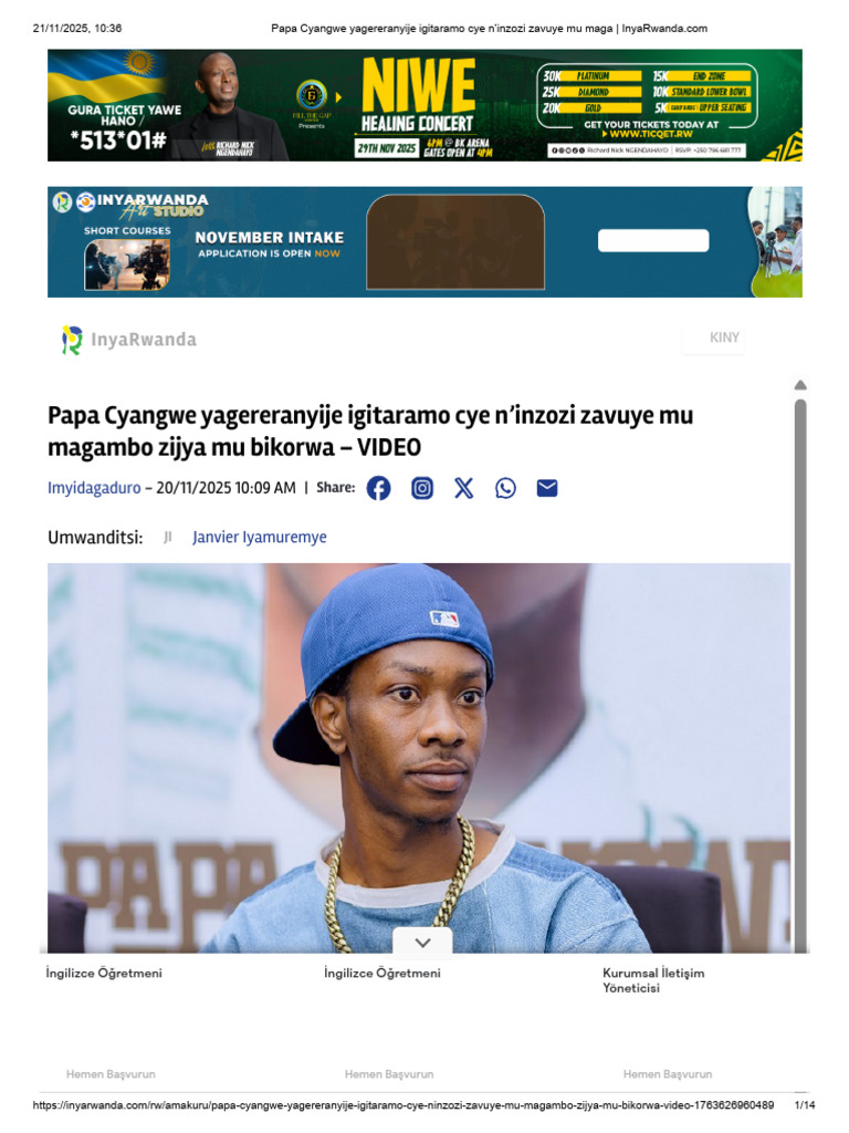 Papa Cyangwe Yagereranyije Igitaramo | PDF
