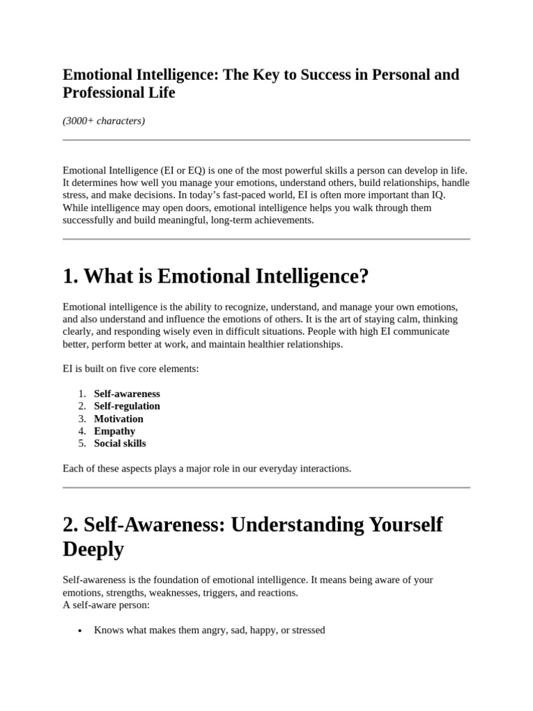 Emotional Intelligence | PDF | Emotional Intelligence | Empathy