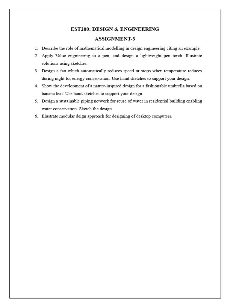 Design Engineering Assignment Insights | PDF
