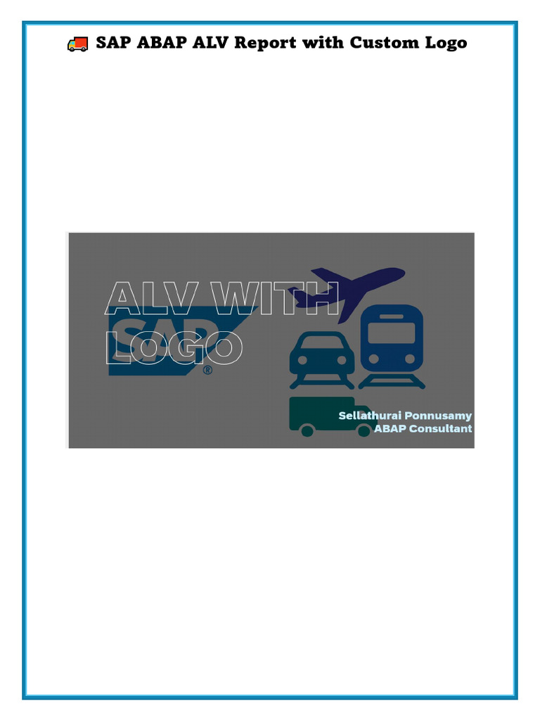 SAP ABAP Simple ALV Report With SAP Logo 1763689500 | PDF | Object ...