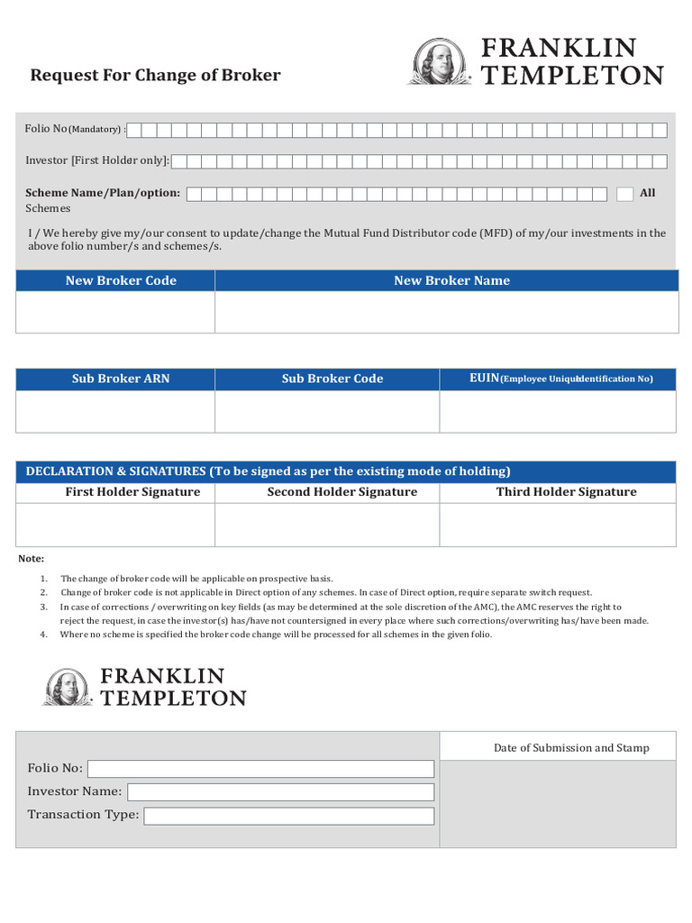Request For Change of Broker | PDF