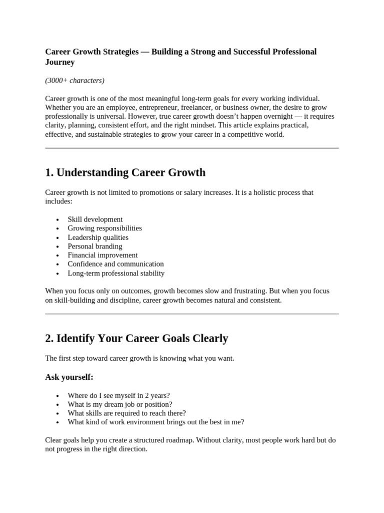 Effective Career Growth Strategies | PDF | Mentorship | Leadership