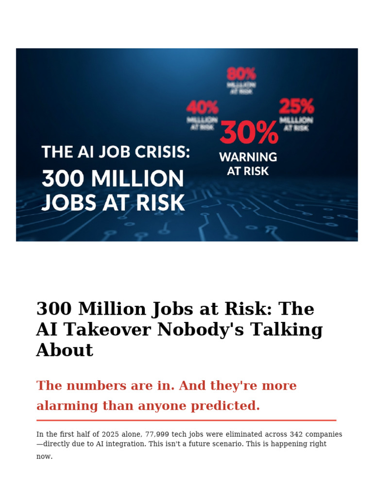 AI Job Displacement: 300 Million at Risk | PDF | Artificial ...
