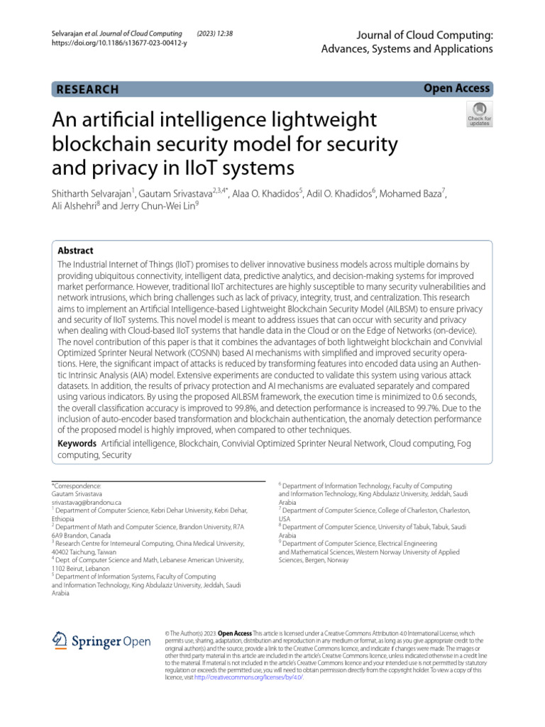 AI-Driven Blockchain Security for IIoT | PDF | Computer Security | Security