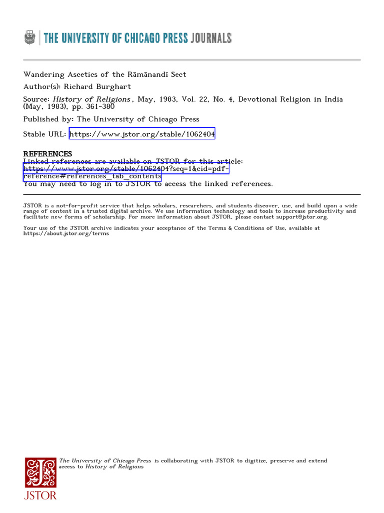 Wandering Ascetics in Ramanandi Sect | PDF | Rama | Asceticism