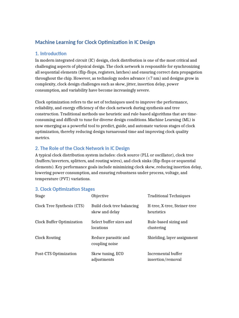 ML Techniques for IC Clock Optimization | PDF | Machine Learning ...