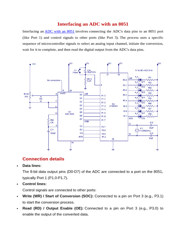 ADC and DAC Interfacing with 8051 | PDF | Analog To Digital Converter ...