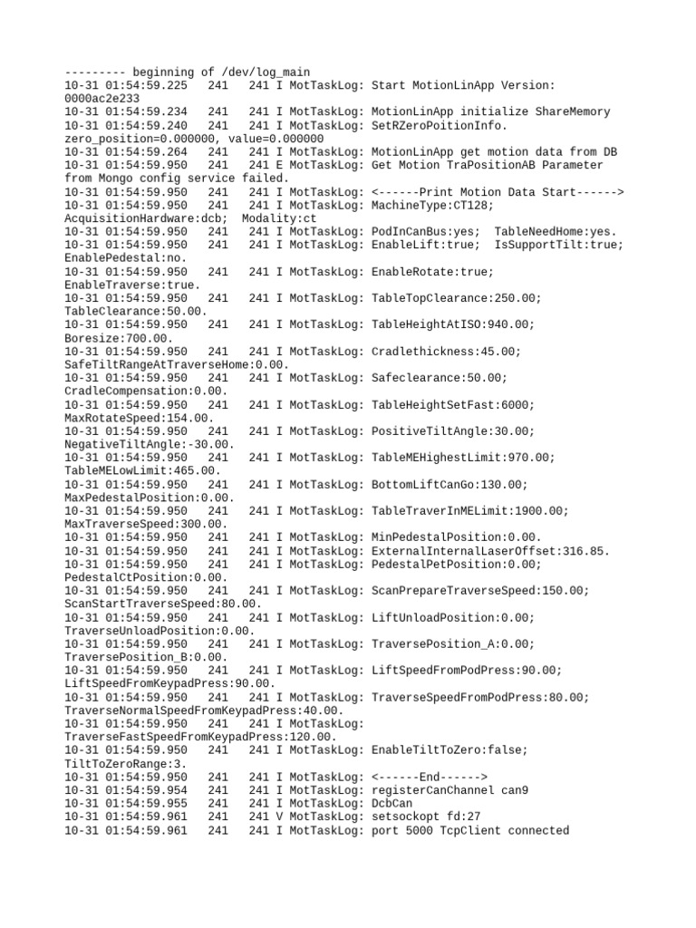 MotionLinApp Initialization Log | PDF