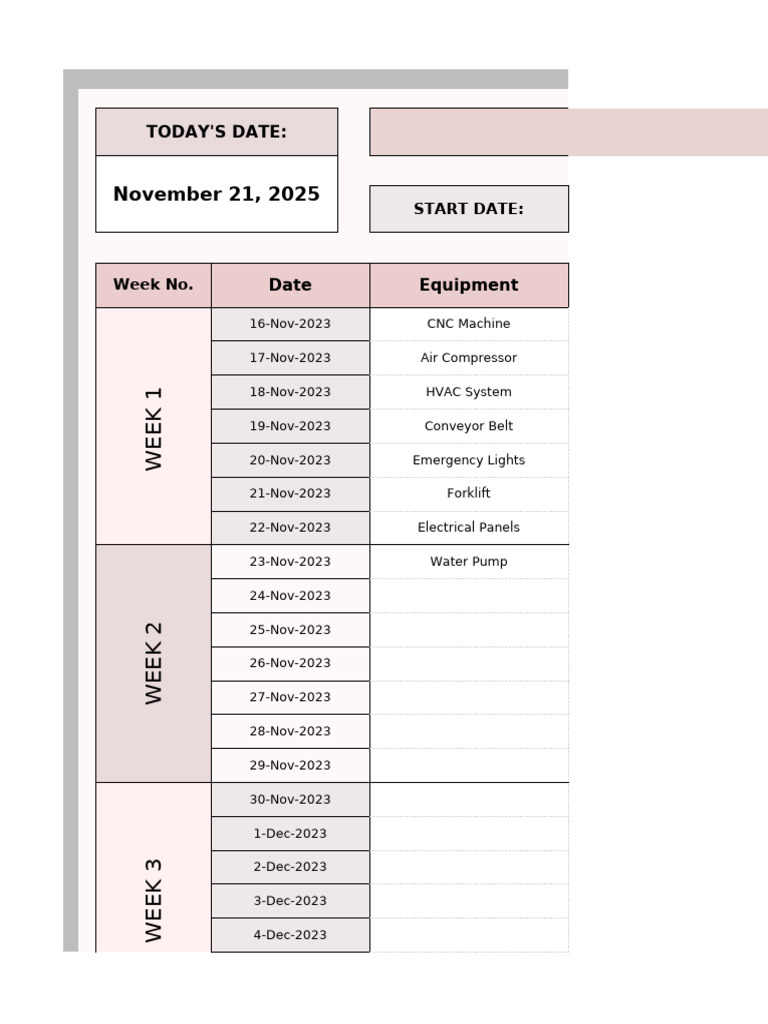 52-Week Maintenance Schedule Guide | PDF | Mechanical Engineering