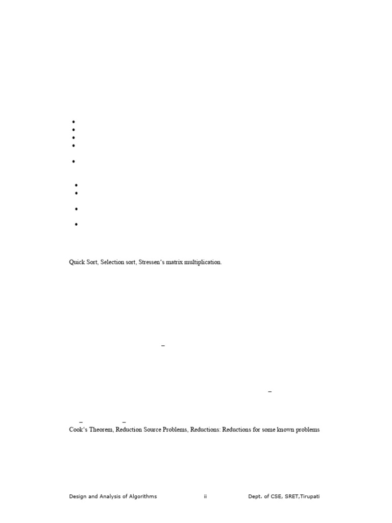 Design and Analysis of Algorithms Guide | PDF | Time Complexity ...