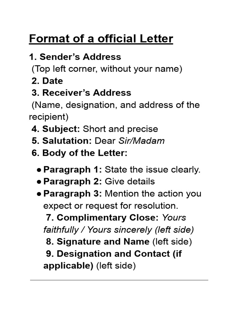 Official Letter Format Guide | PDF