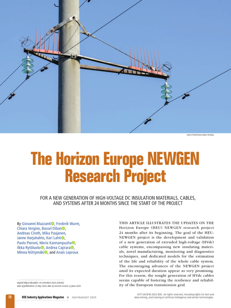 The Horizon Europe NEWGEN Research Project | PDF | High Voltage Direct ...