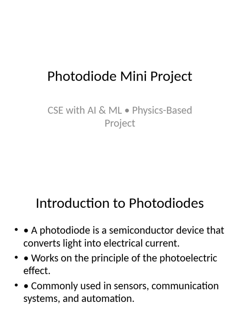 Photodiode Mini Project | PDF