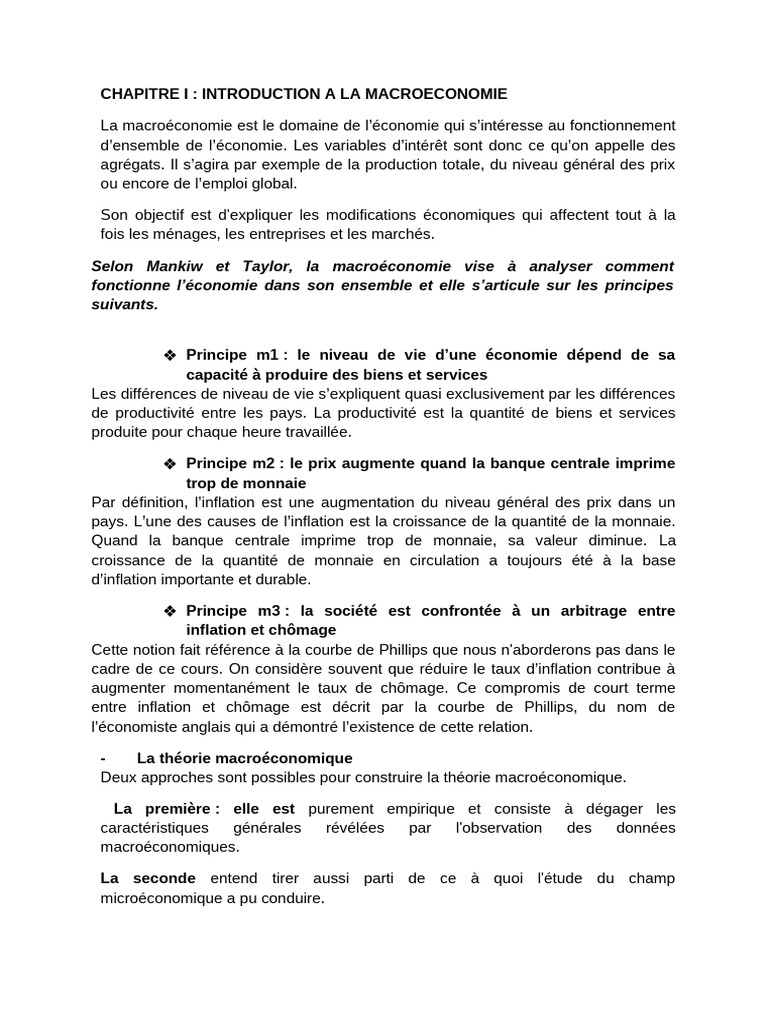 Introduction à la macroéconomie et PIB | PDF | Coût de la vie | Produit ...