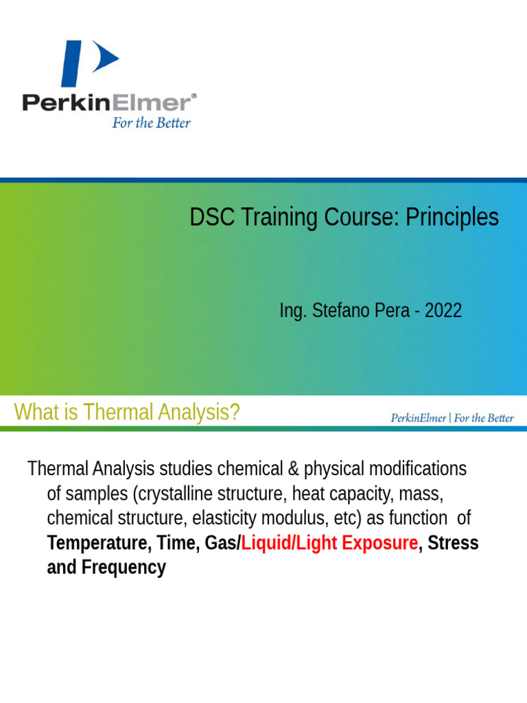 Thermal Analysis: DSC Principles Guide | PDF | Differential Scanning ...