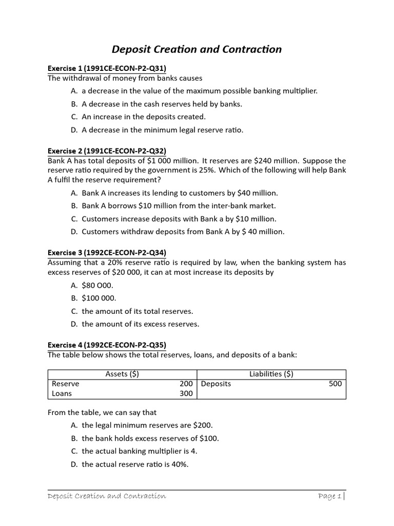 S5 Econ Past Paper Book 3 - Full | PDF | Banks | Reserve Requirement