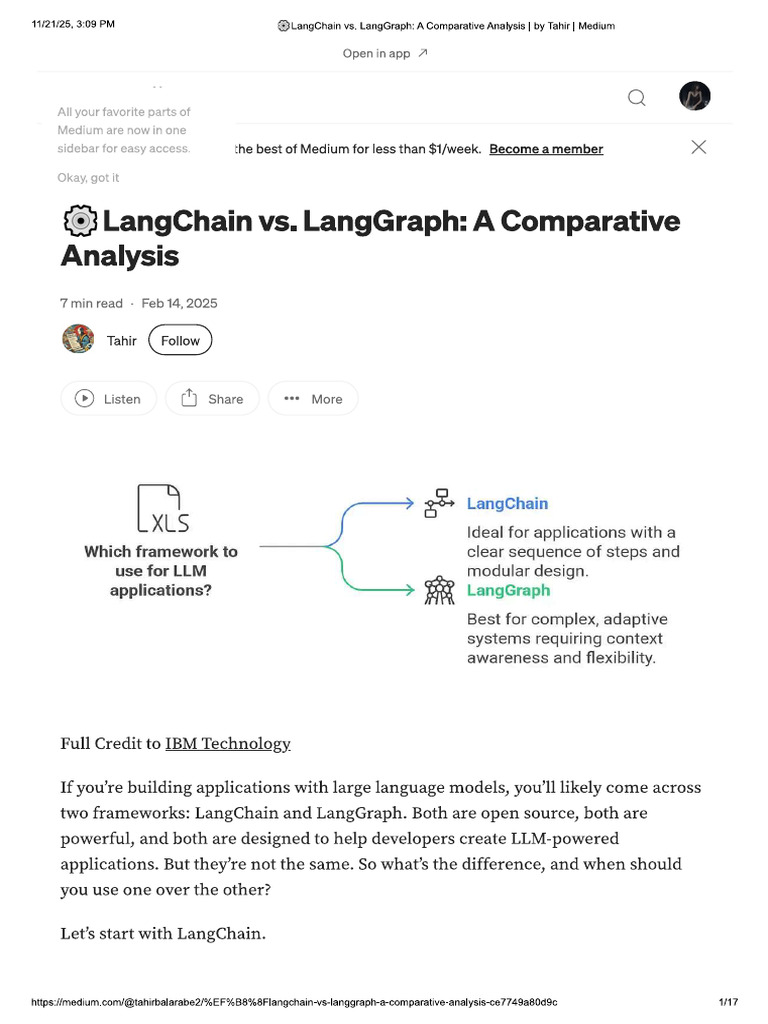 LangChain Vs LangGraph Medium | PDF