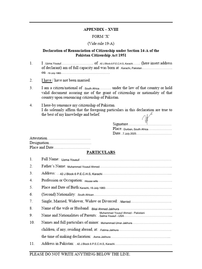Form X | PDF | Government And Personhood | Chess
