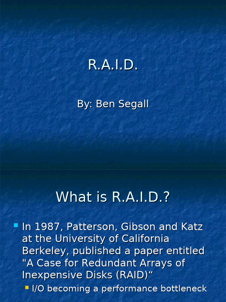 RAID Presentation | PDF | Data | Computer Architecture