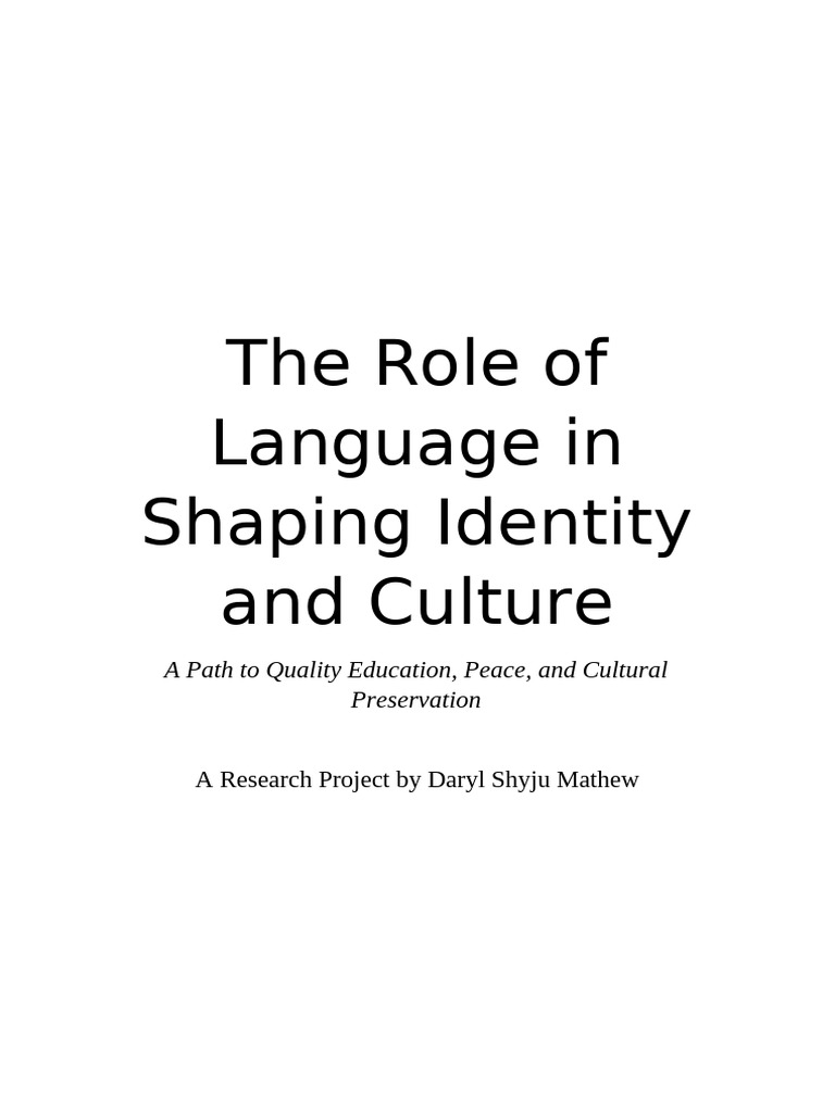 Language's Impact on Identity and Culture | PDF | Grammatical Gender ...
