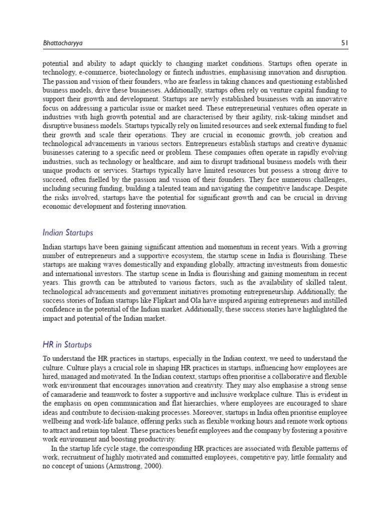 Bhattacharyya: Indian Startups | PDF | Startup Company | Small Business ...