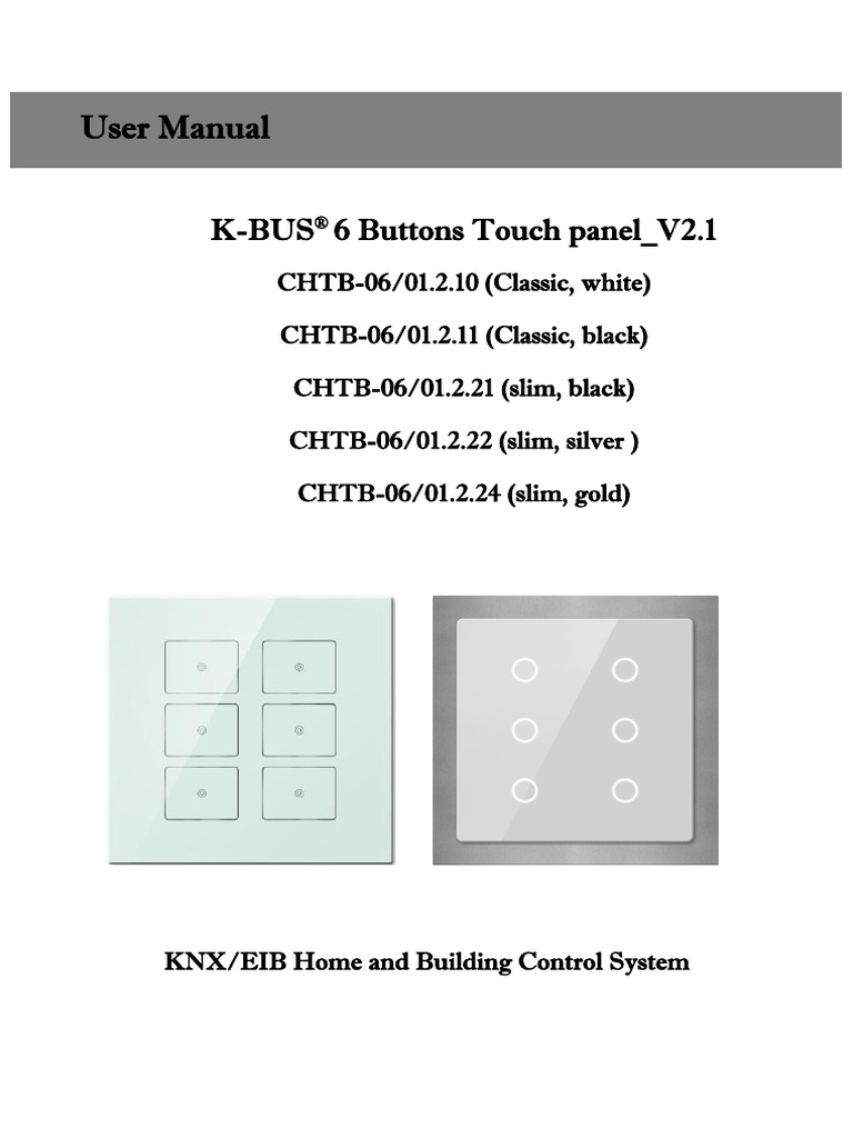 K-BUS® 6-Button Touch Panel Manual | PDF | Touchscreen | Manufactured Goods