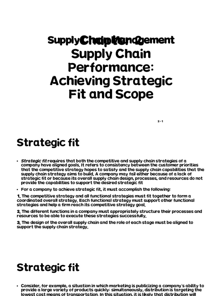 Supply Chain Performance: Achieving Strategic Fit and Scope | PDF ...