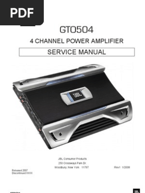 JBL GTO504 4-Channel Amplifier Manual | PDF | Loudspeaker | Amplifier