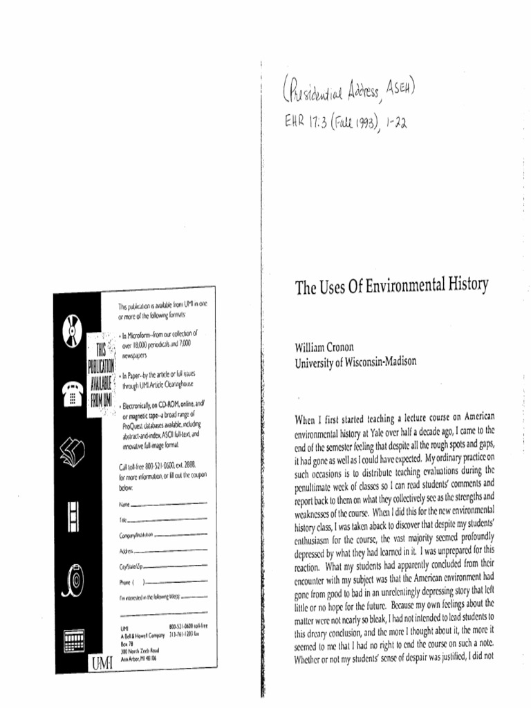1 Uses of Environmental History | PDF