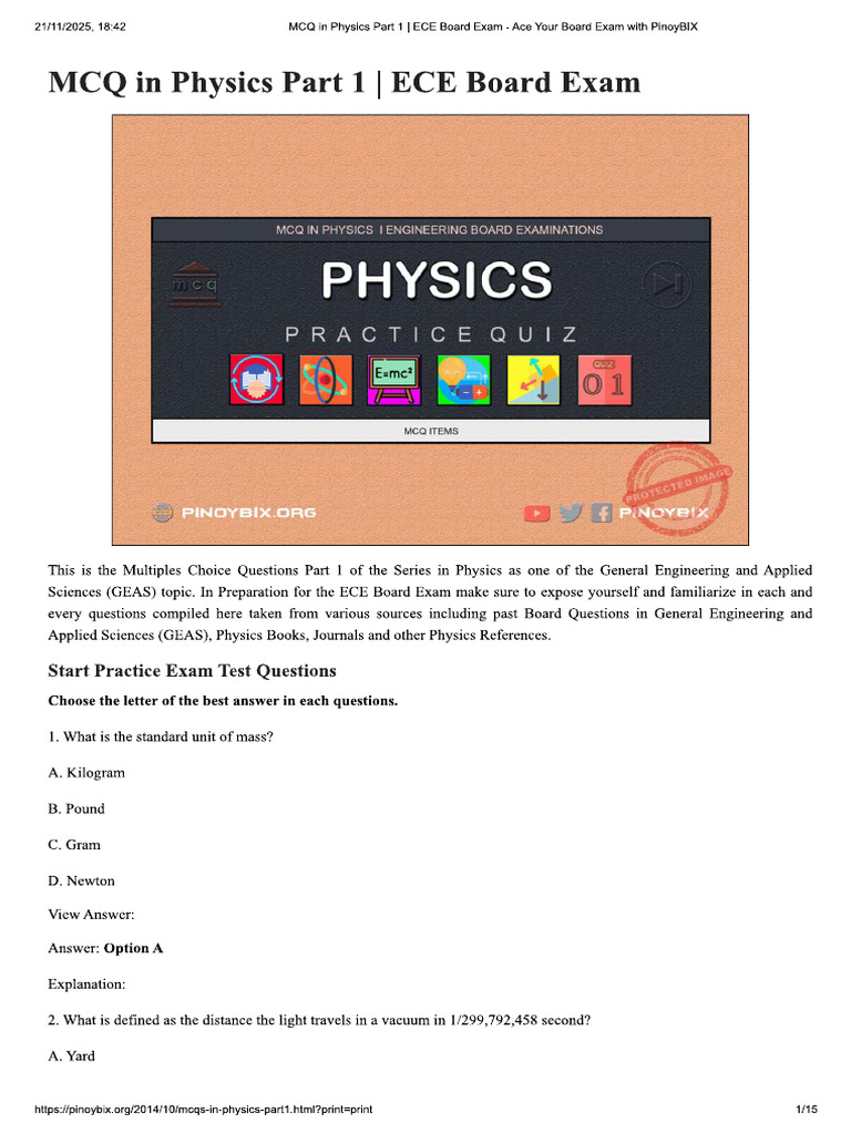 Physics Part 1 | PDF