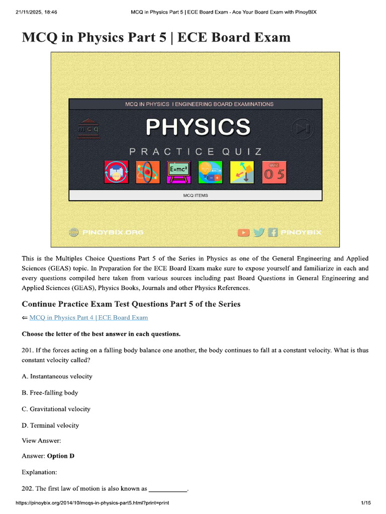 Physics Part 5 | PDF