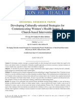 Developing Culturally-Oriented Strategies For Communicating Women's Health Issues: A Church-Based Intervention