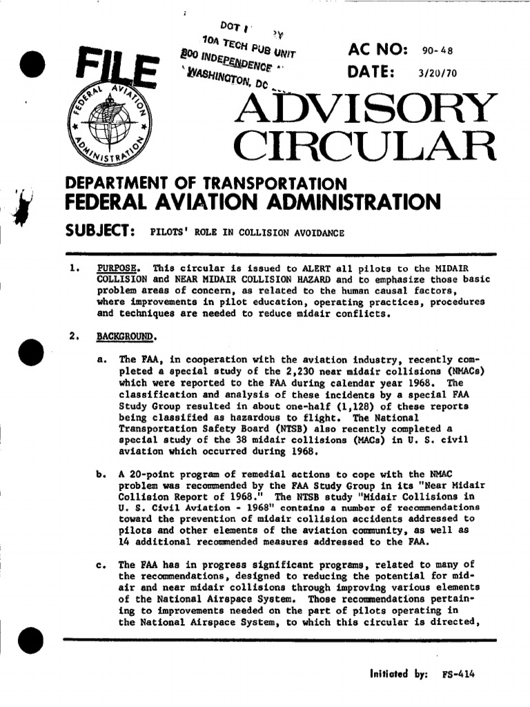 Pilot Guidelines for Collision Avoidance | PDF | Visual Flight Rules ...