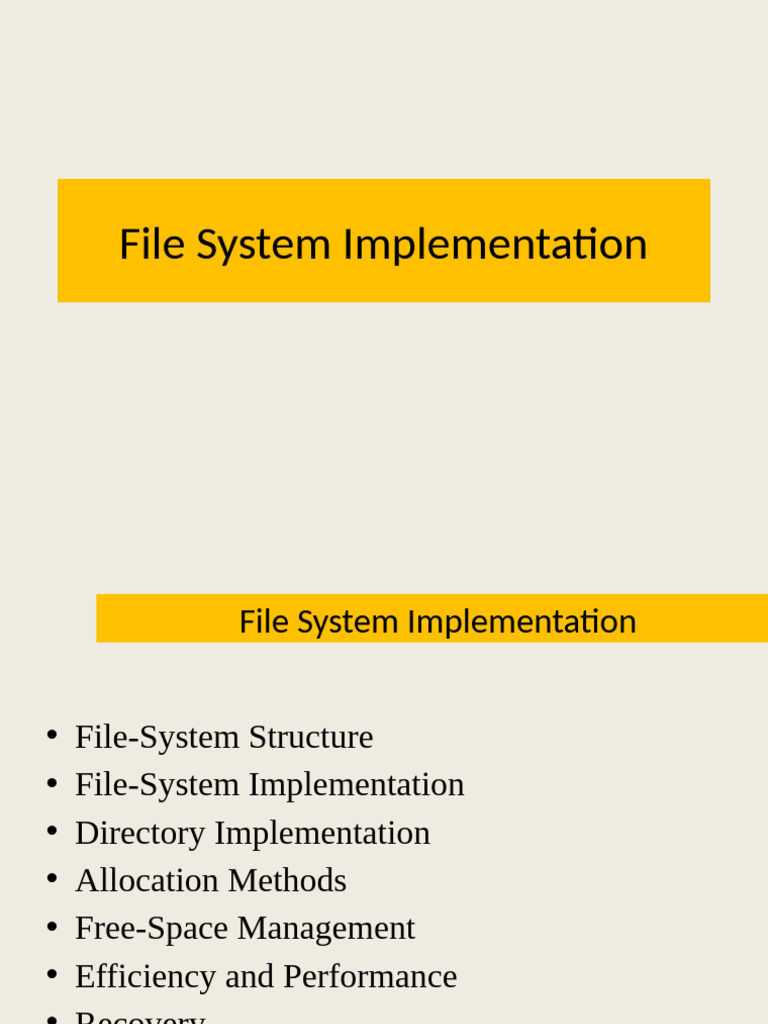 File System Implementation Overview | PDF | File System | Cache (Computing)