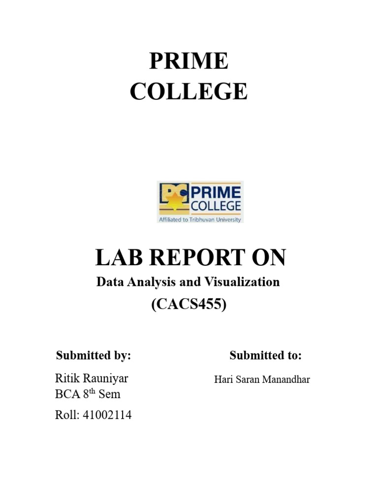Prime College: Lab Report On | PDF | Forecasting | Analytics