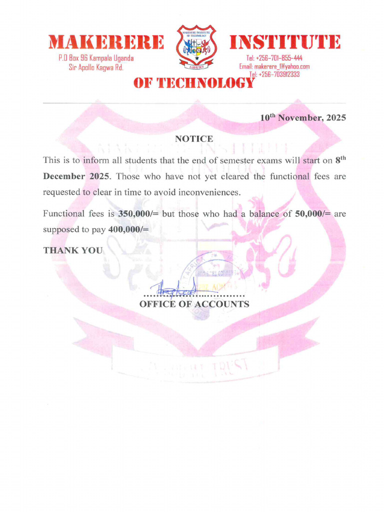 Accounts Notice | PDF