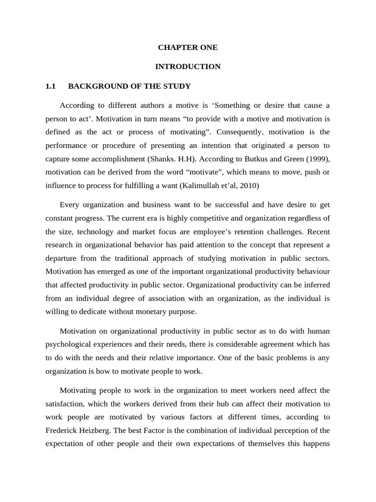 Motivation's Impact on Public Sector Productivity | PDF | Motivation ...