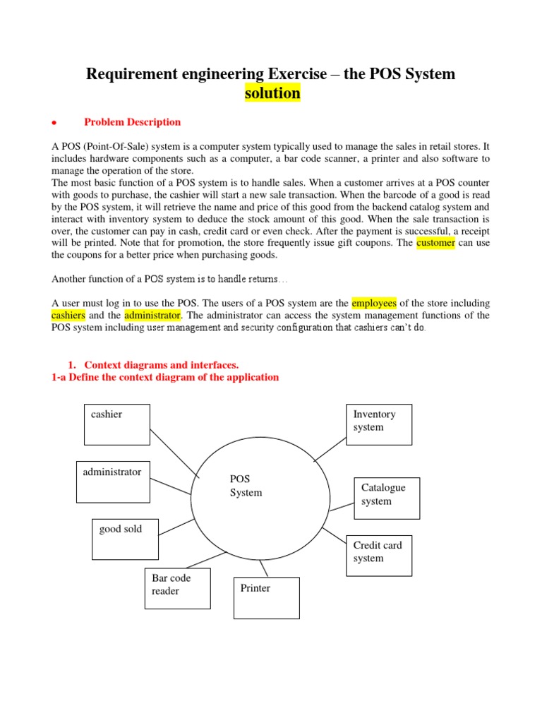 POS System Requirements and Design | PDF | Point Of Sale | Barcode